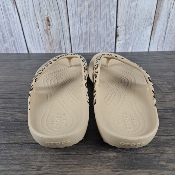 Crocs Kadee II Leopard Flip Flop Sandals Women's Sz 6 (VGC) - Picture 4 of 7